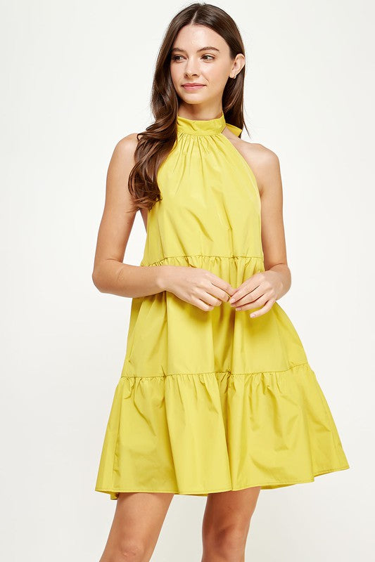 Winchester Halter Dress, Chartreuse