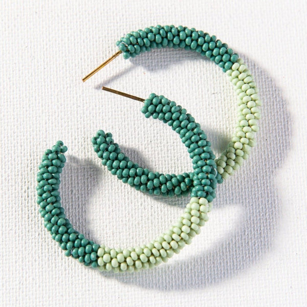 Color Block Hoop Earrings, Teal Mint | Ink + Alloy