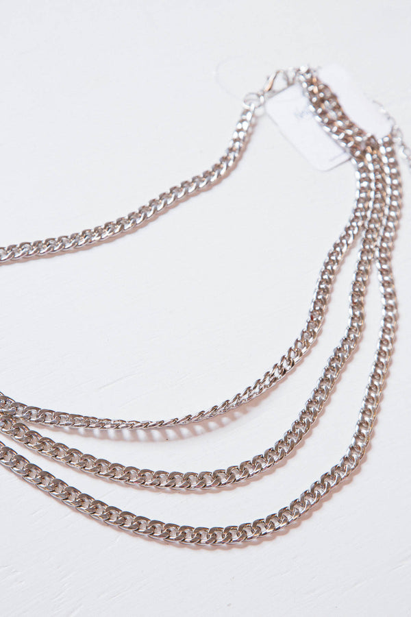 Palm Desert Chain Belt, Silver