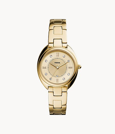 Gabby Three-Hand Date Gold-Tone Stainless Steel Watch, Gold | FOSSIL