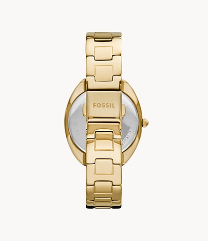 Gabby Three-Hand Date Gold-Tone Stainless Steel Watch, Gold | FOSSIL
