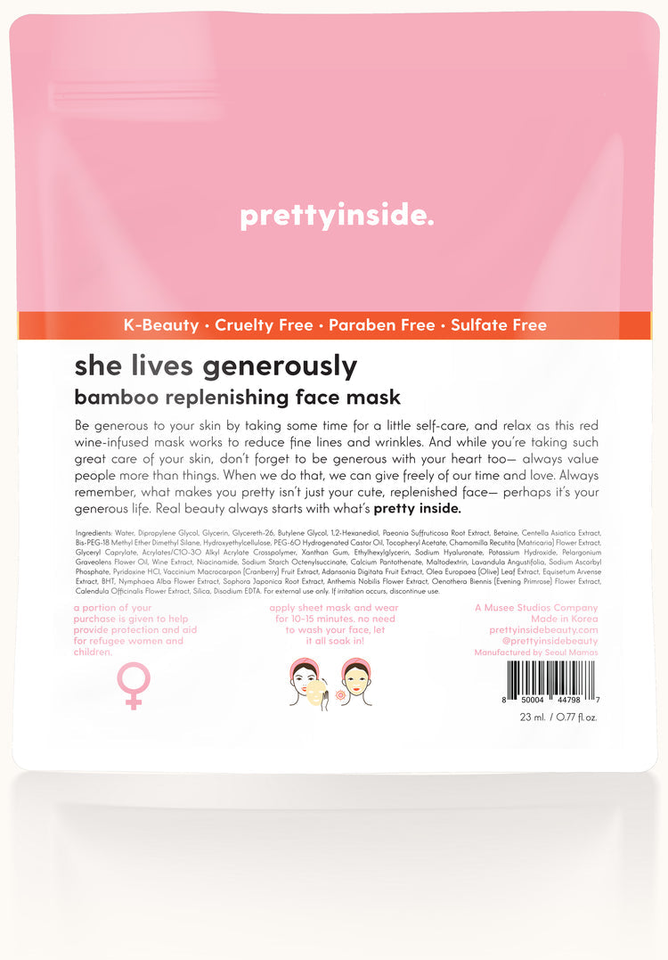 Bamboo Face Mask, She Lives Generously | prettyinside.