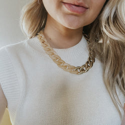 Renee Resin Link Necklace, Ivory
