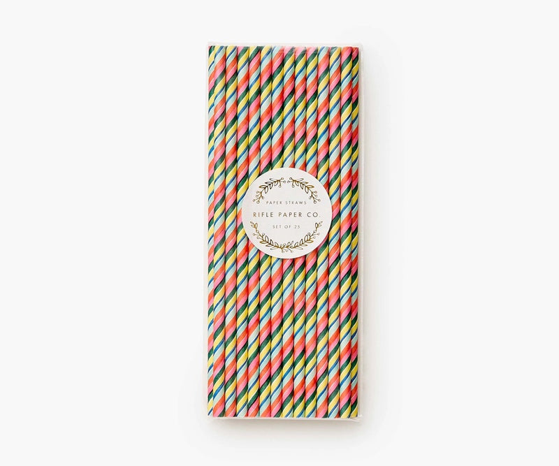 Feliz Party Straws, Multi Stripe | Rifle Paper Co.