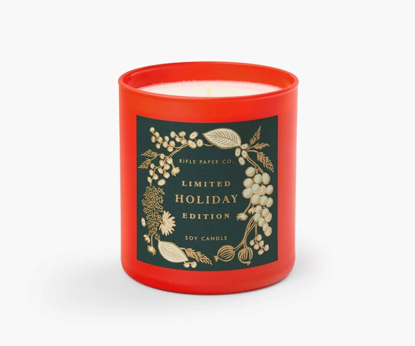 Holiday Soy Glass Candle, Red/Green | Rifle Paper Co.