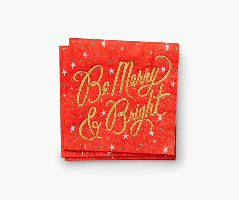 Be Merry and Bright Cocktail Napkins | Rifle Paper Co.