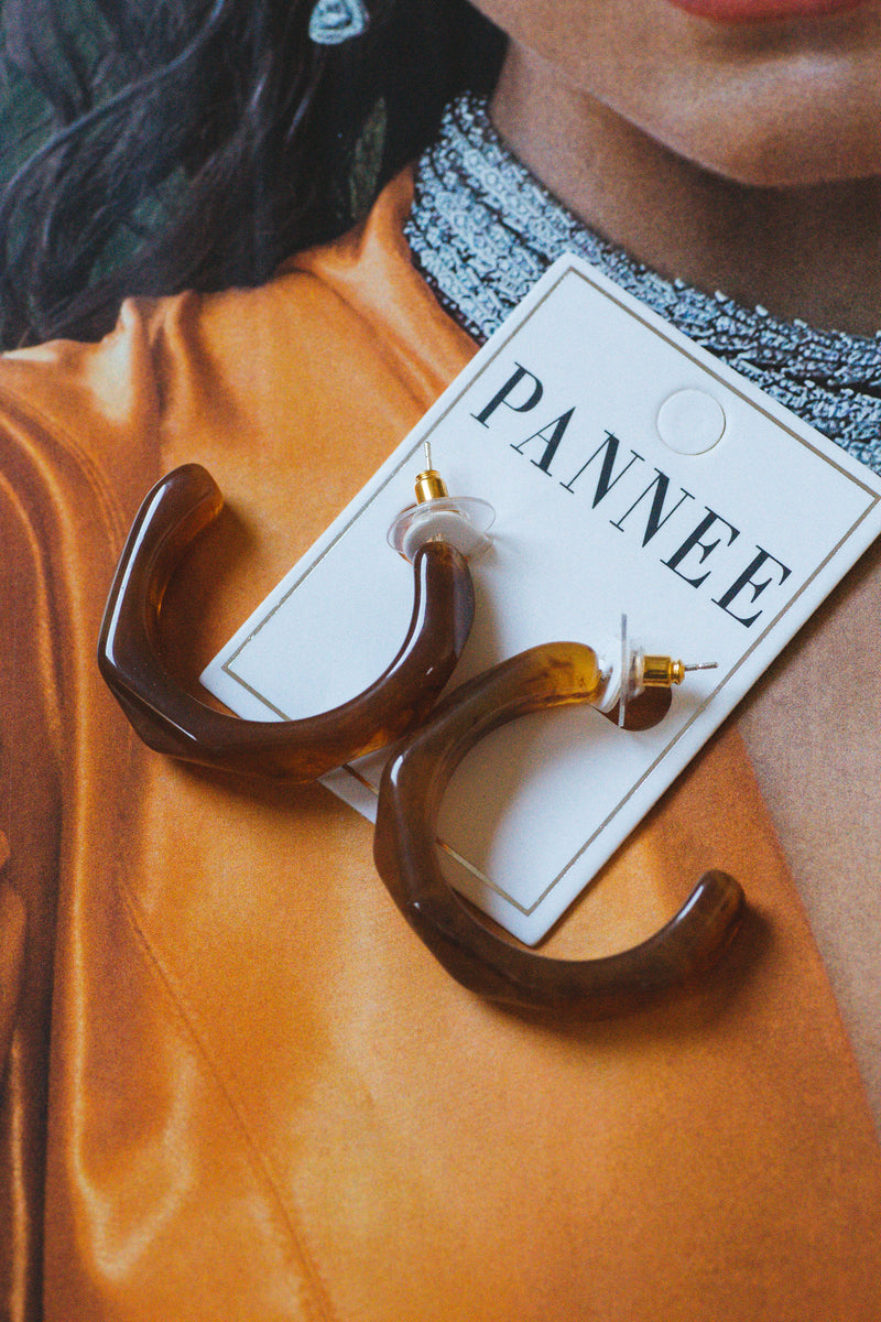 Rory Resin Hoops, Brown