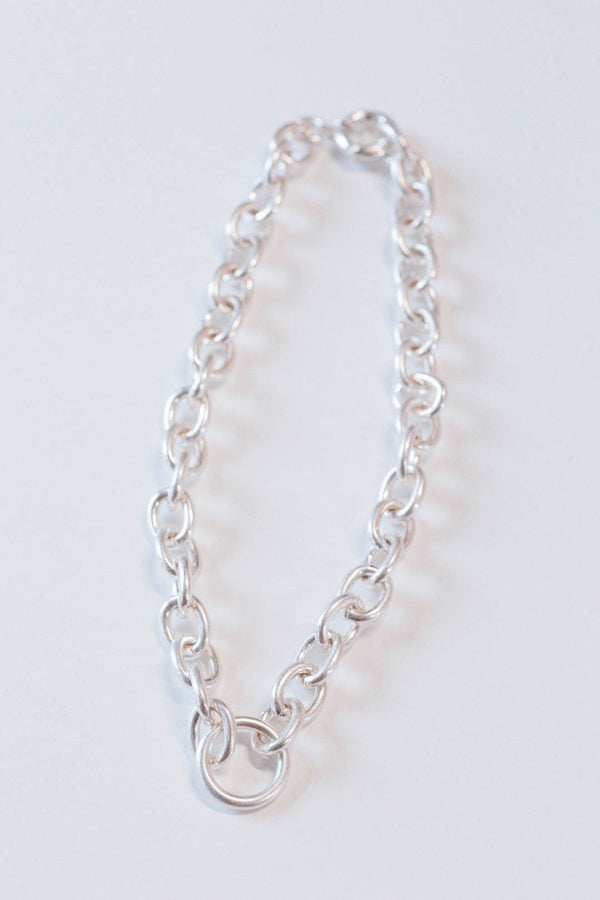 Chunky Chain Necklace, Worn Silver