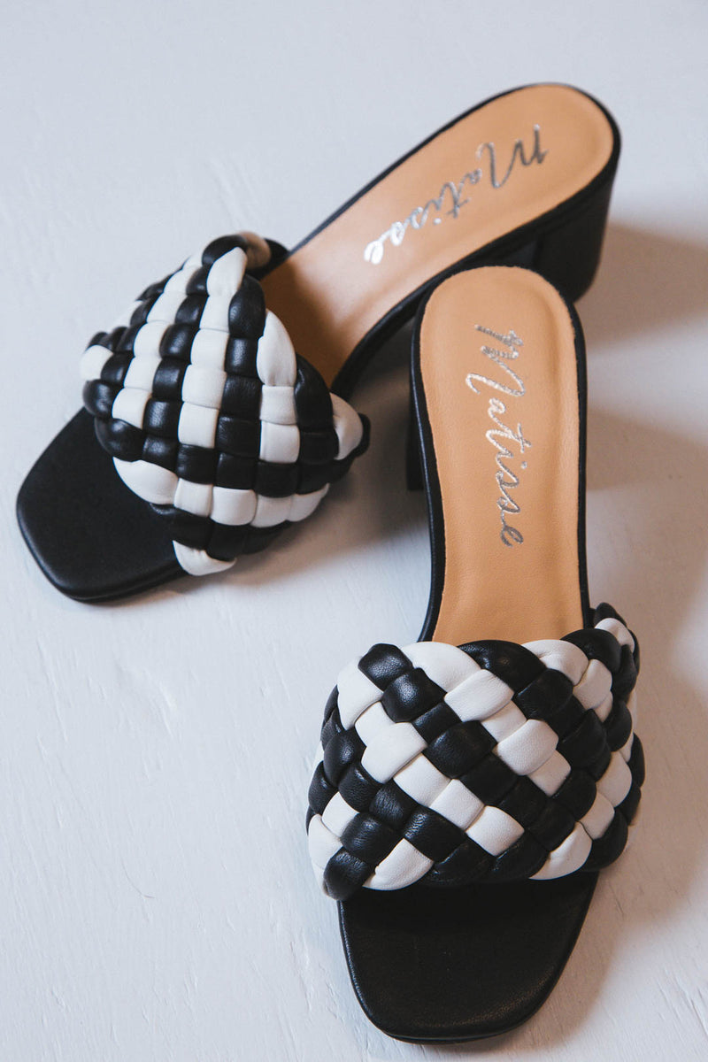 Gigi Leather Heel, Black/White | Matisse