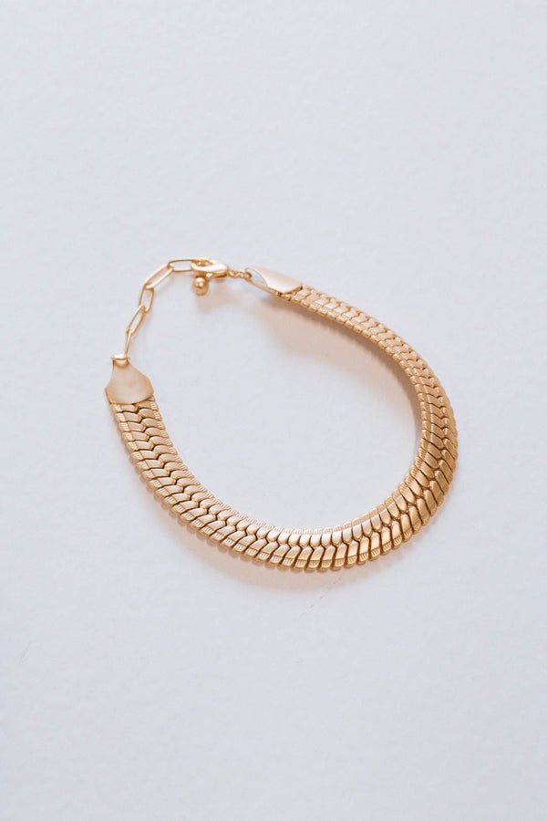 Thick Snake Chain Bracelet, Gold