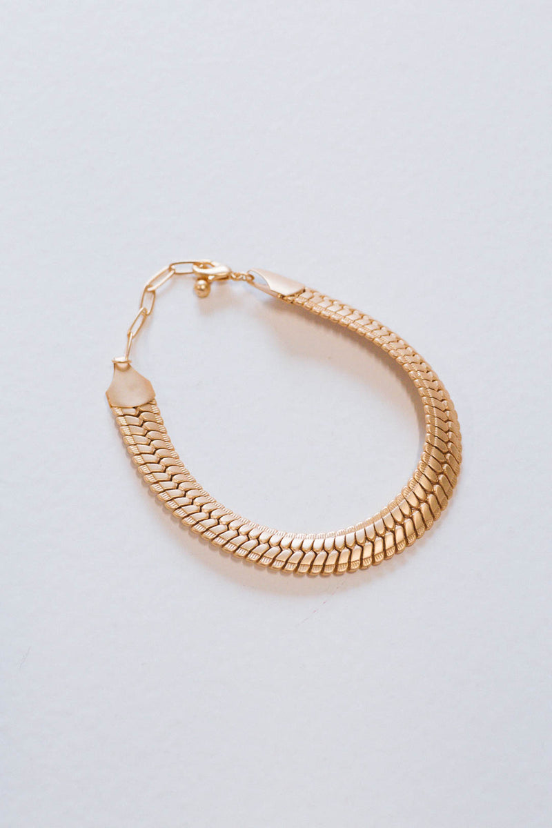 Thick Snake Chain Bracelet, Gold