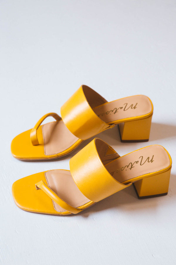 Two Band Mustard Heeled Sandal