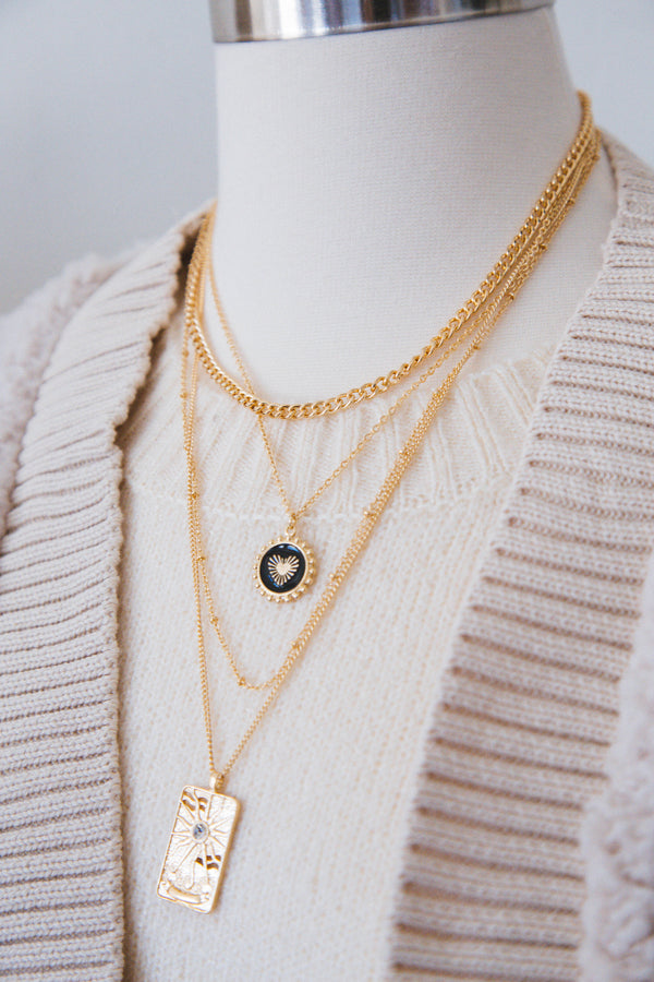 Maylee Multi Pendant Necklace, Gold