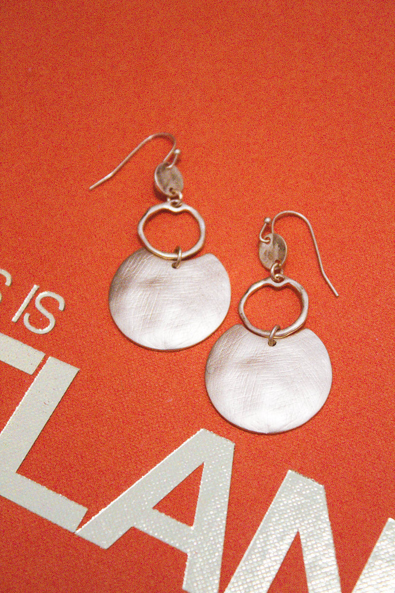 Sailor Crescent Earrings, Matte Gold