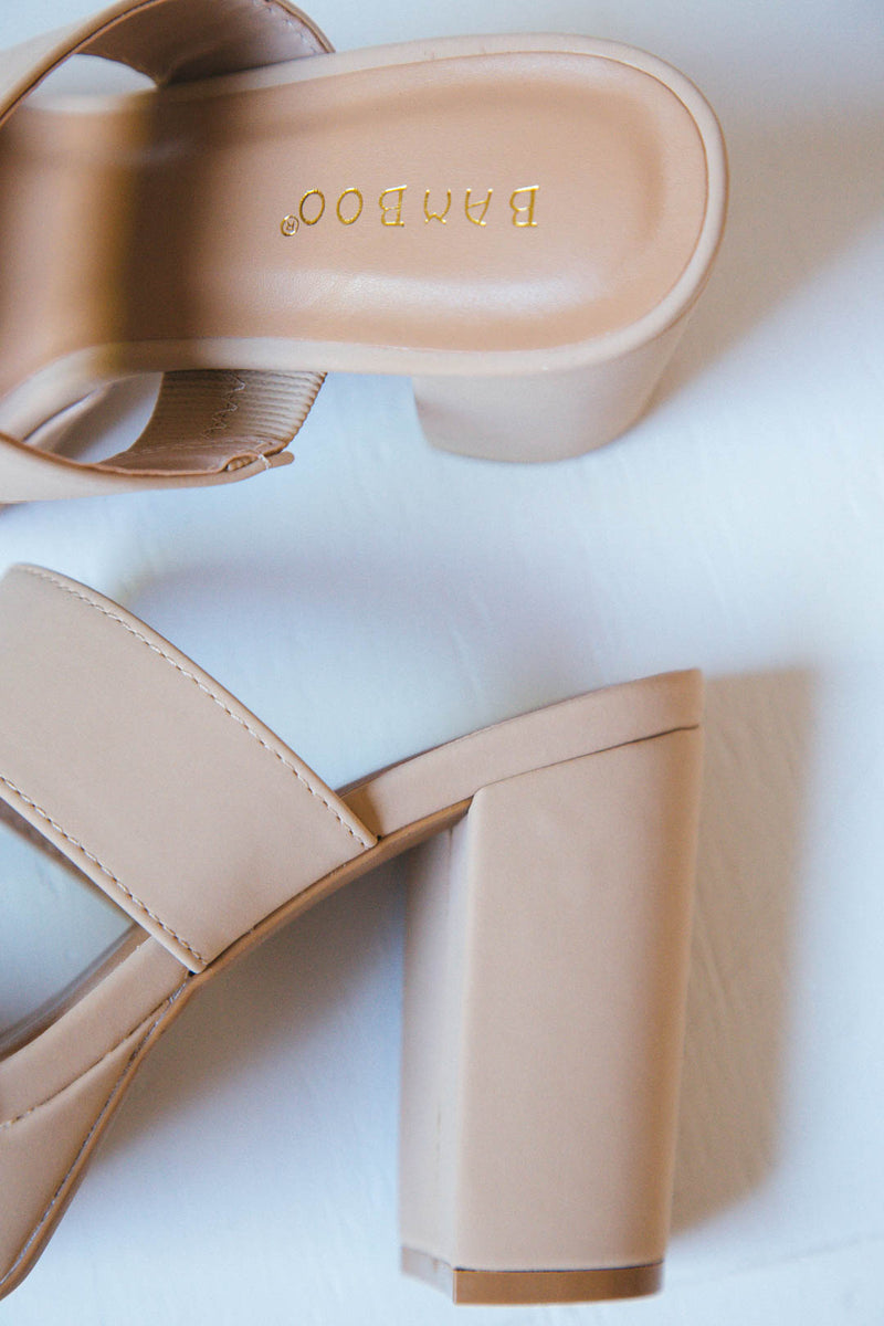 Script Platform Heel, Nude Nubuck