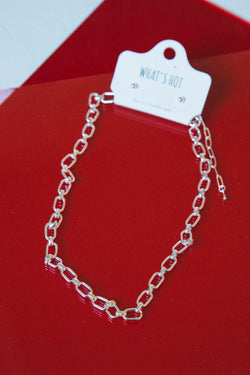 Ollie Open Chain Link Necklace, Silver