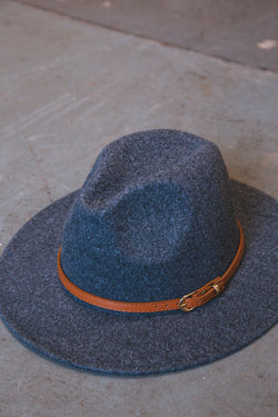 Dutton Panama Hat, Dark Grey