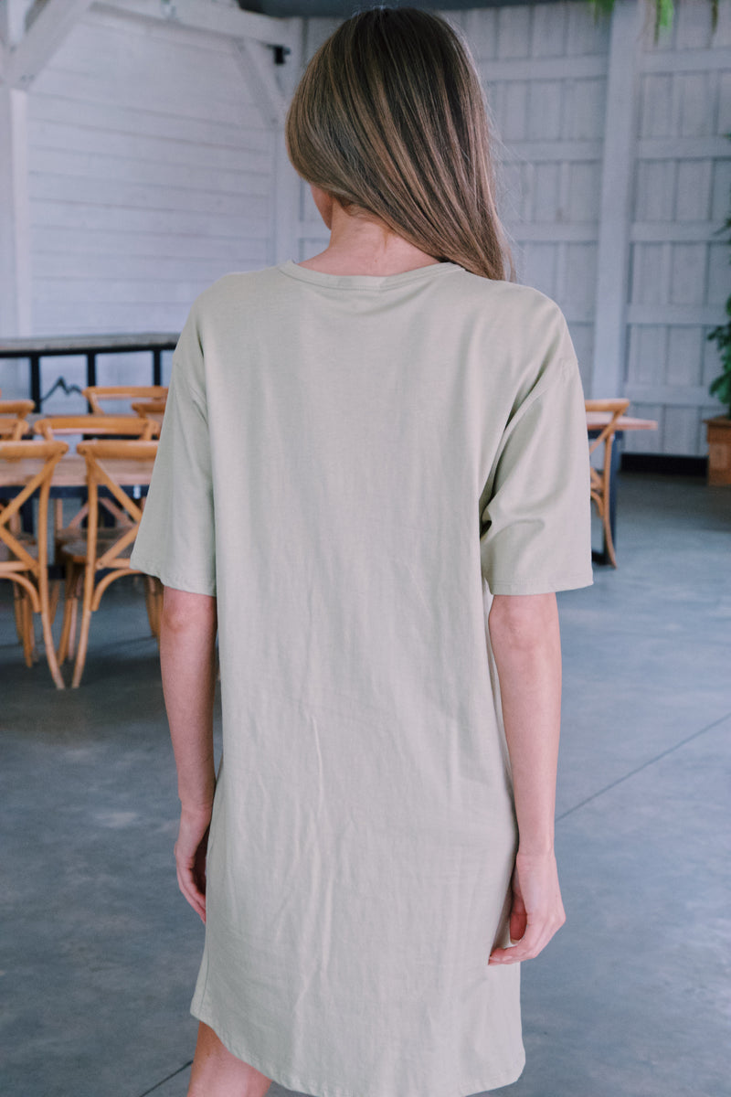 Take A Trip T-Shirt Dress, Cream Sage