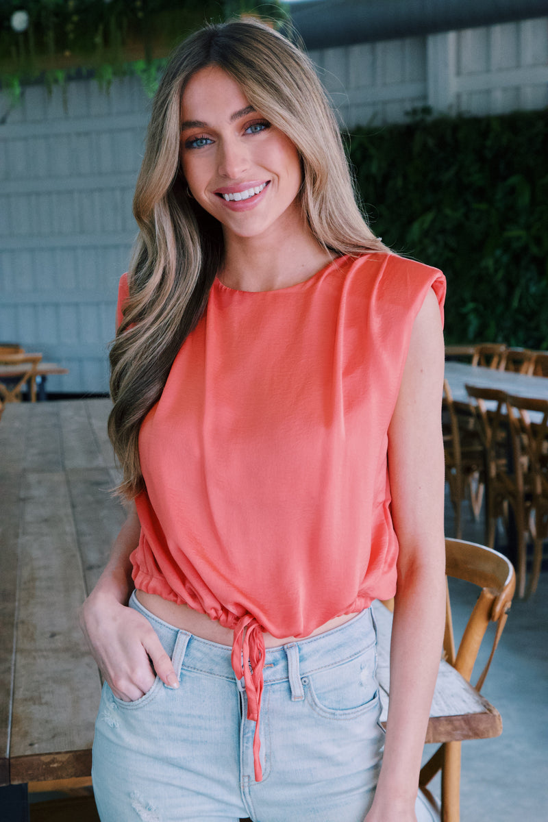 Merida Satin Top, Orange