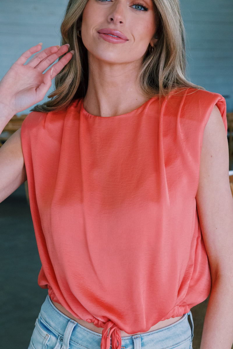Merida Satin Top, Orange