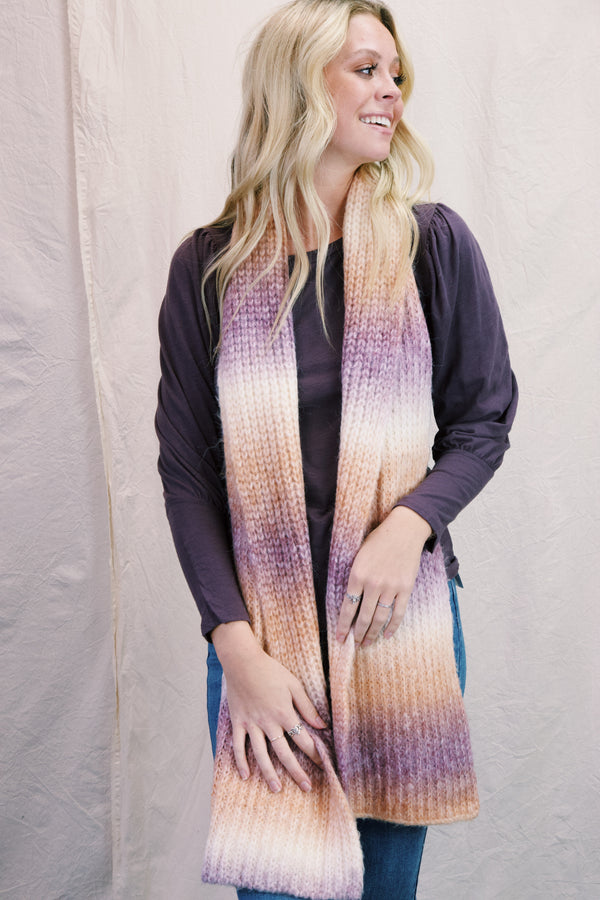 McKenna Multi Color Scarf, Ginger/Purple