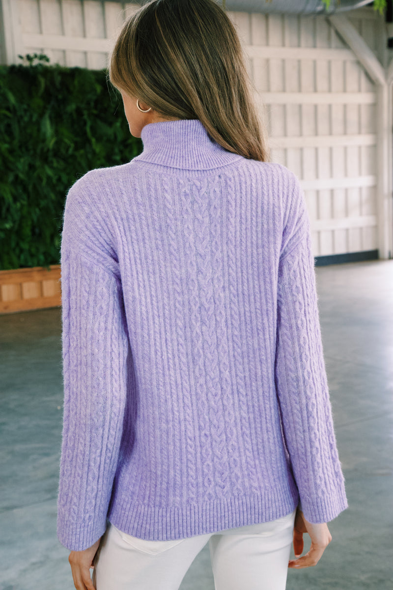 Azaria Turtleneck Sweater, Lilac | Velvet Heart
