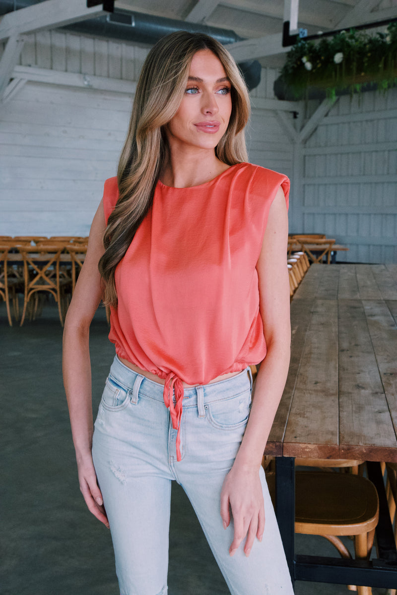Merida Satin Top, Orange
