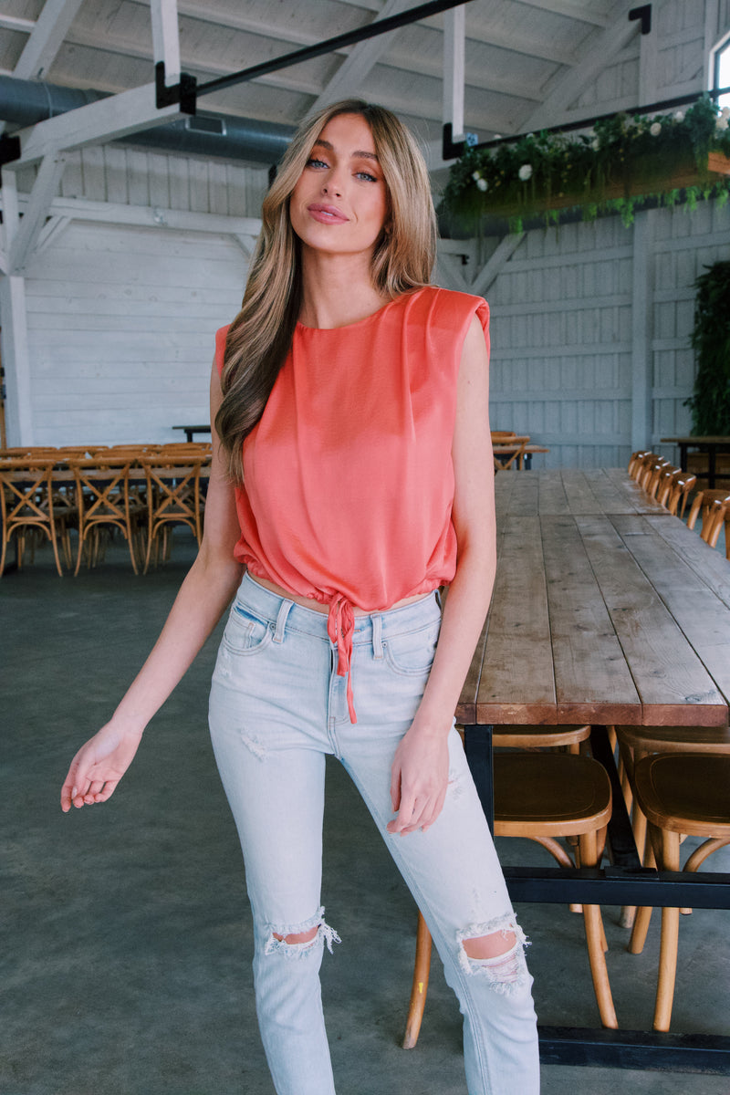 Merida Satin Top, Orange