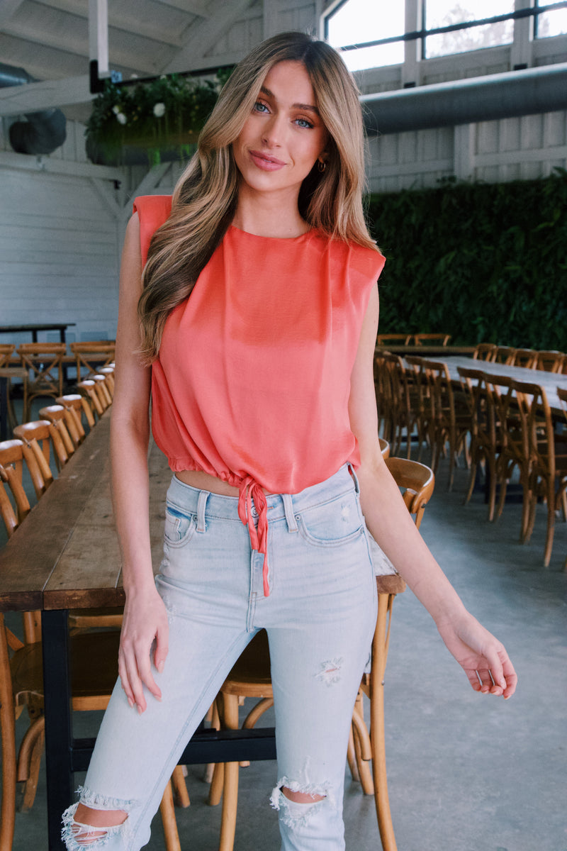Merida Satin Top, Orange