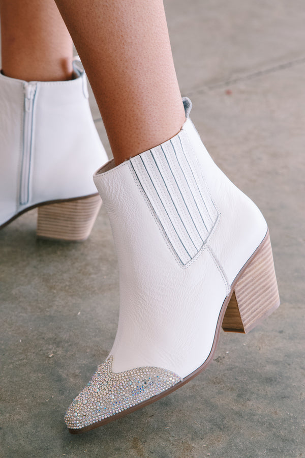 Blake Western Bootie, White | Matisse