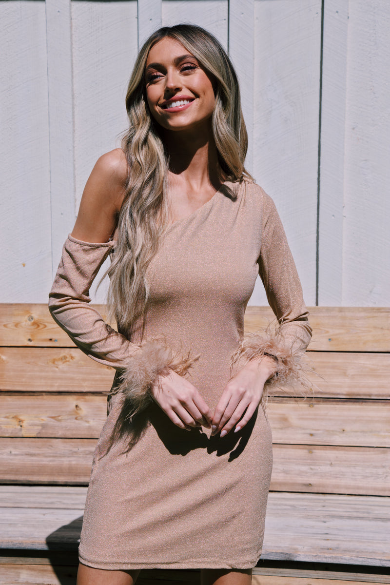 Pop The Bubbly Mini Dress, Champagne