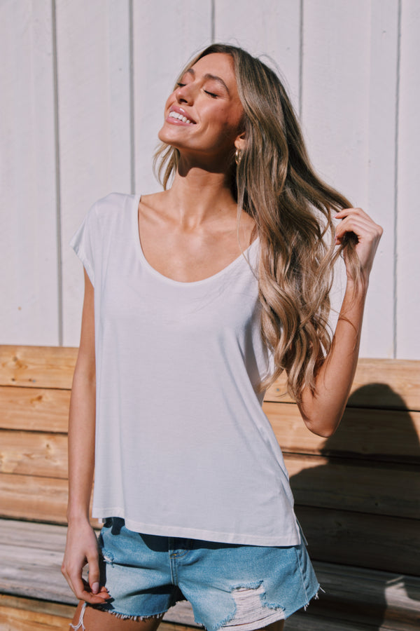 Lillian Loose Fit Tee, Off White