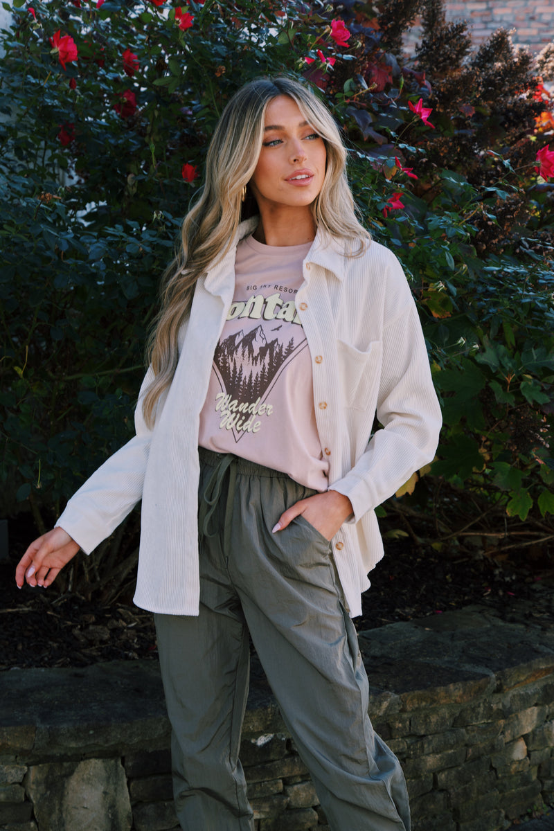 Cooling Off Corduroy Shirt, Off White