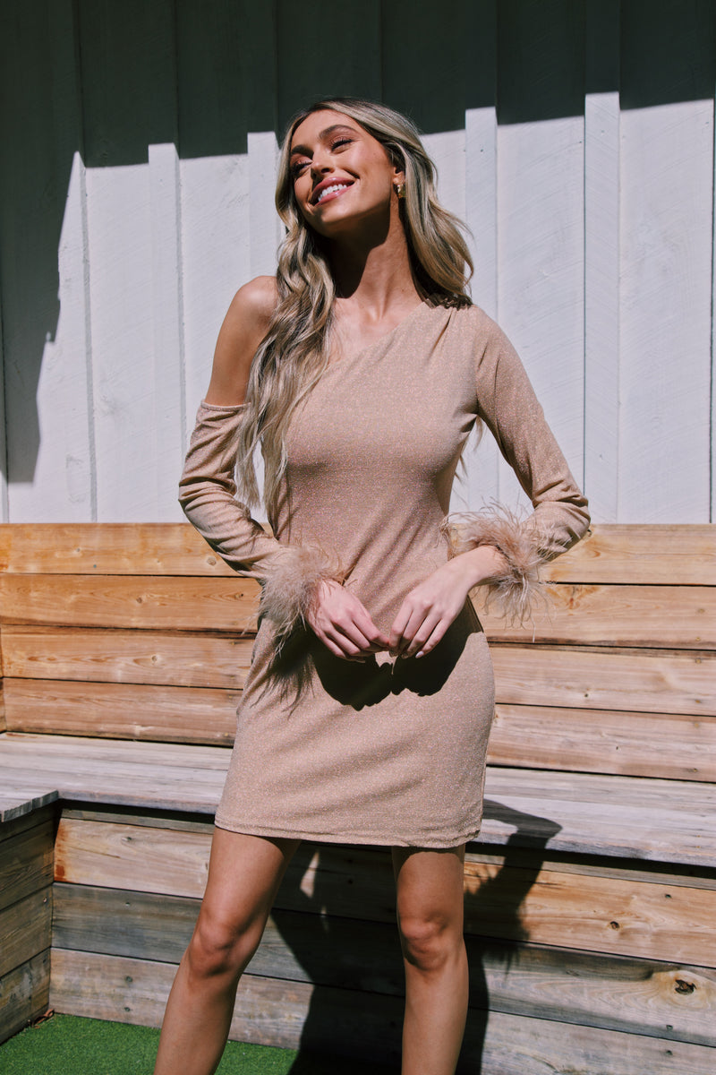 Pop The Bubbly Mini Dress, Champagne