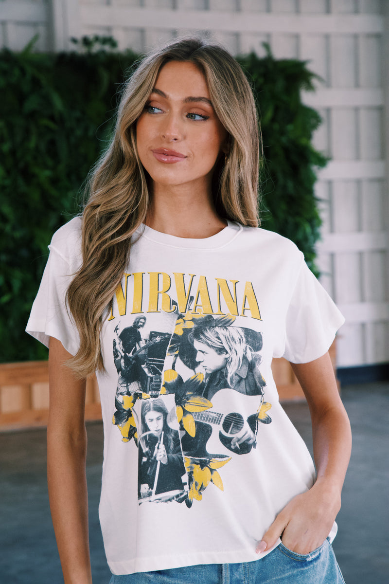 Nirvana Collage Tee, Vintage White | DayDreamer – North Main Clothing Company