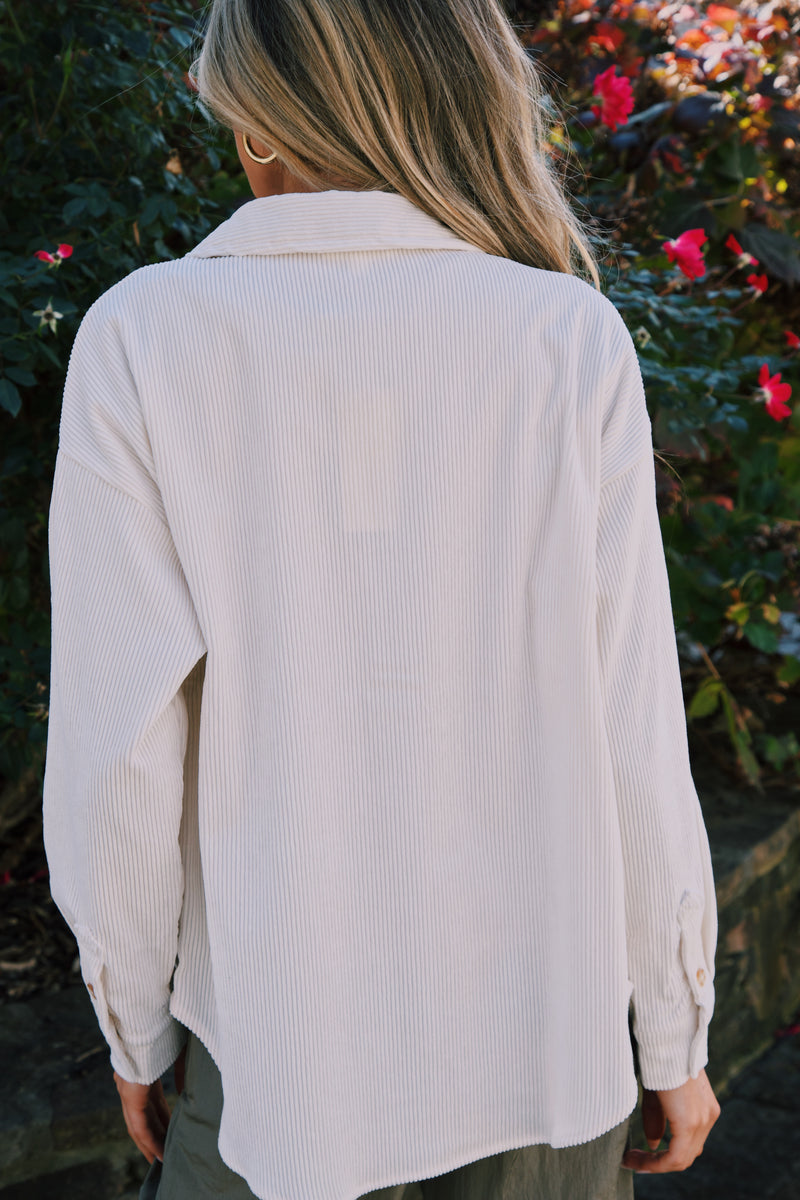 Cooling Off Corduroy Shirt, Off White