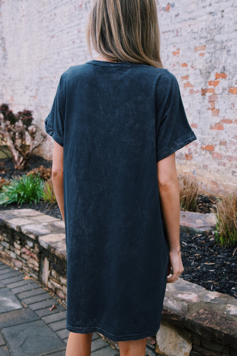 Nashville Graphic T-Shirt Dress, Black