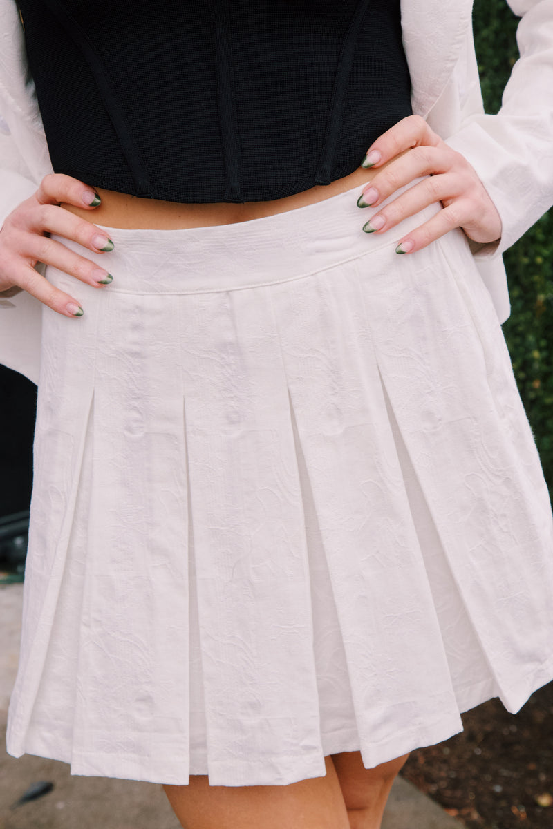 Crishelle Pleated Skirt, White