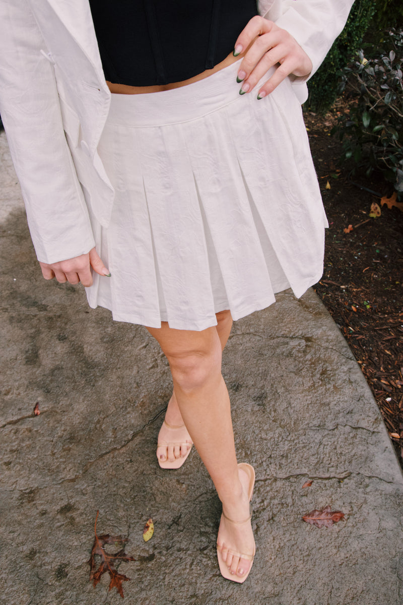 Crishelle Pleated Skirt, White