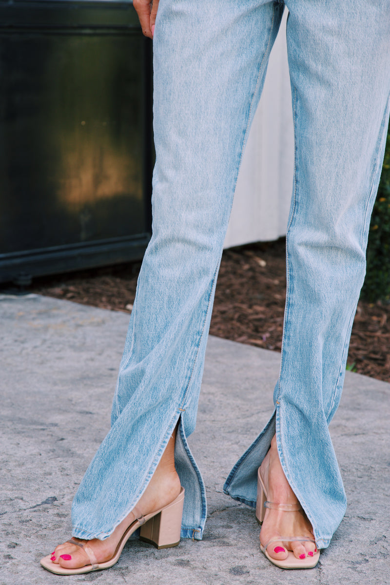 The Cooper Hi Rise Side Slit Jeans, Adrenaline Rush | BLANK NYC