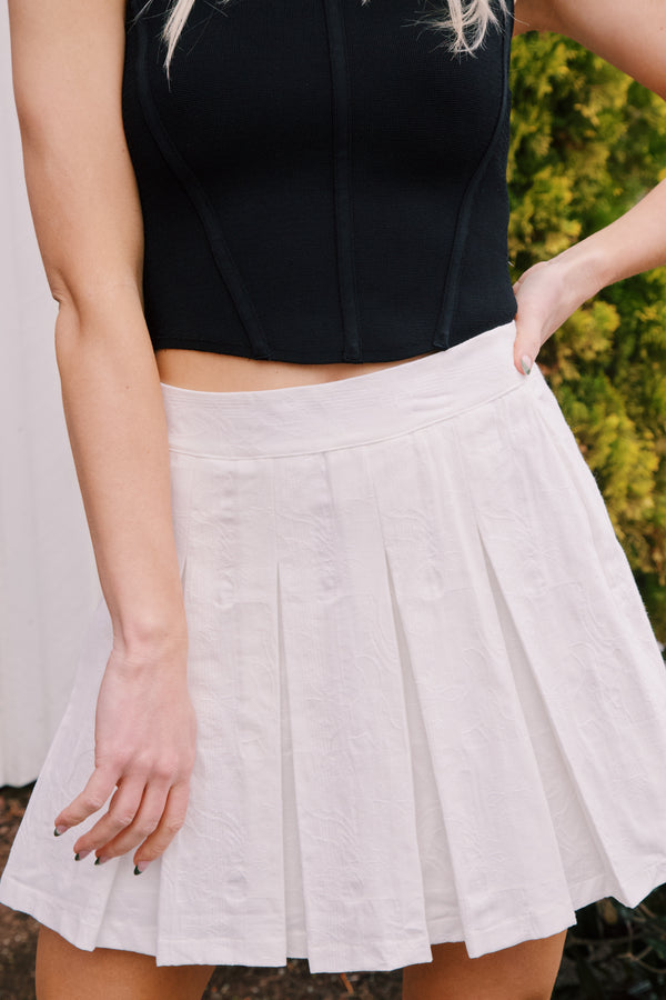 Crishelle Pleated Skirt, White