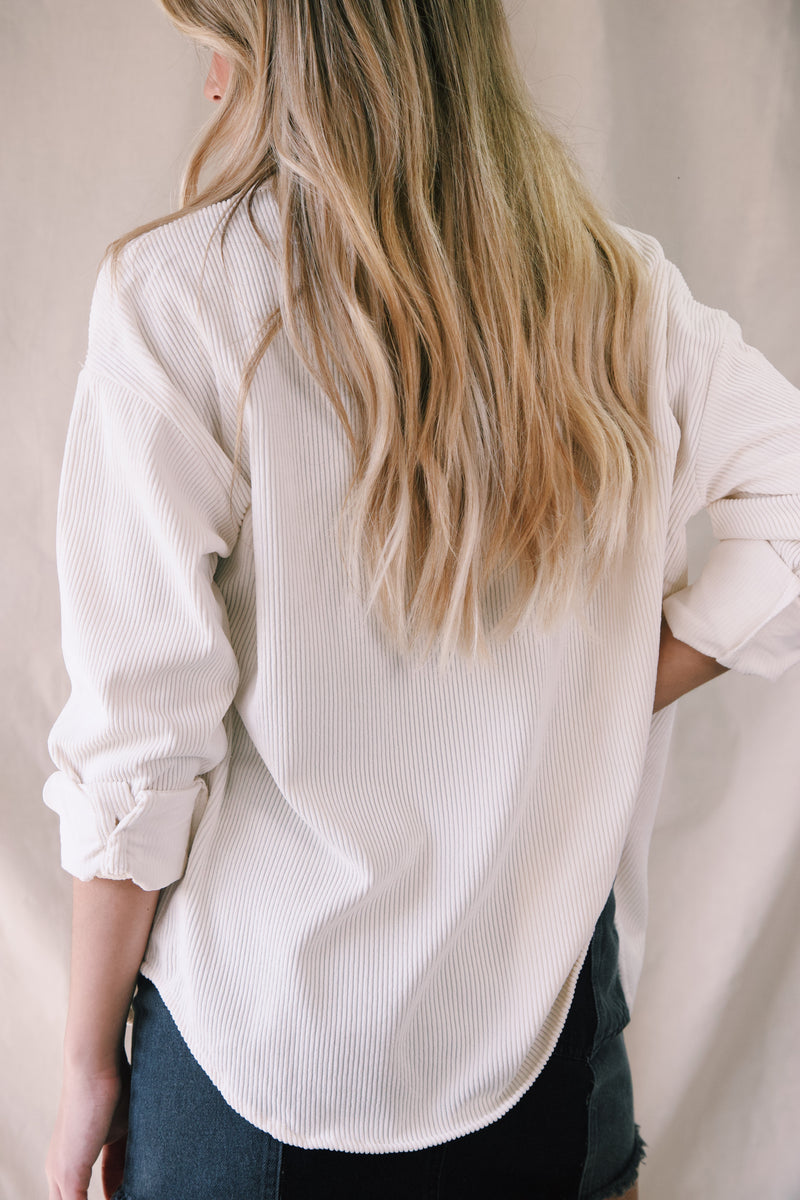 Cooling Off Corduroy Shirt, Off White