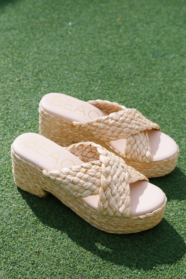 Reflection Raffia Sandal, Natural | Beach by Matisse