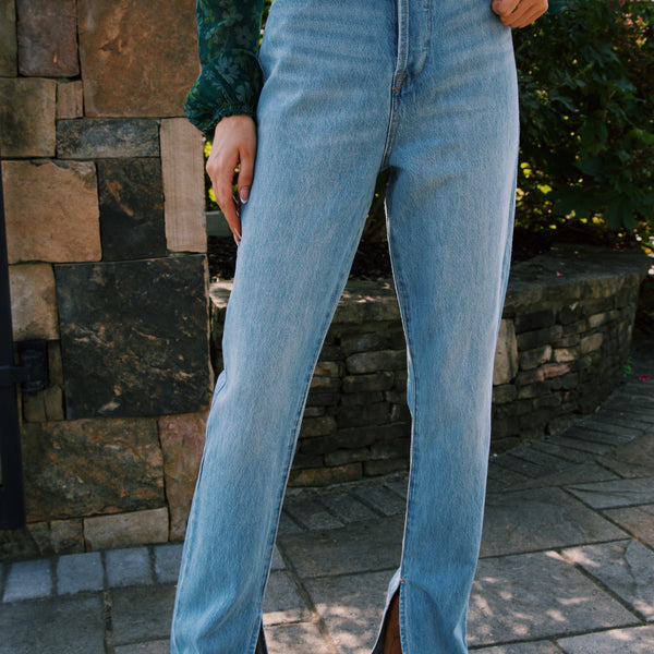 The Cooper Hi Rise Side Slit Jeans, Adrenaline Rush | BLANK