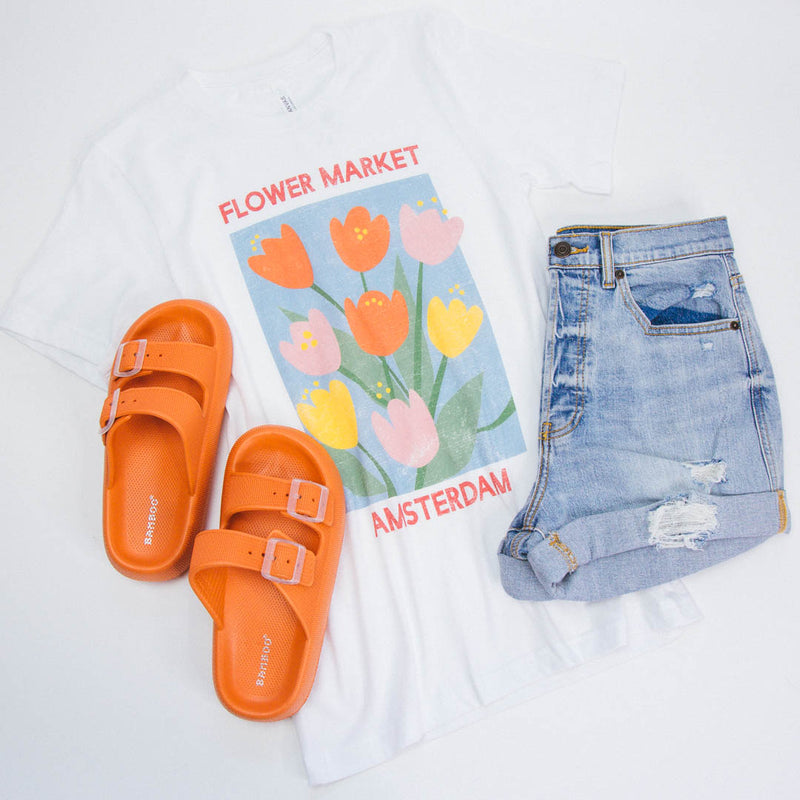 Flower Market Graphic Tee, White