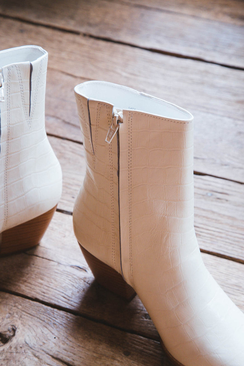 Caty Mid Calf Bootie, Bone Croc | Matisse