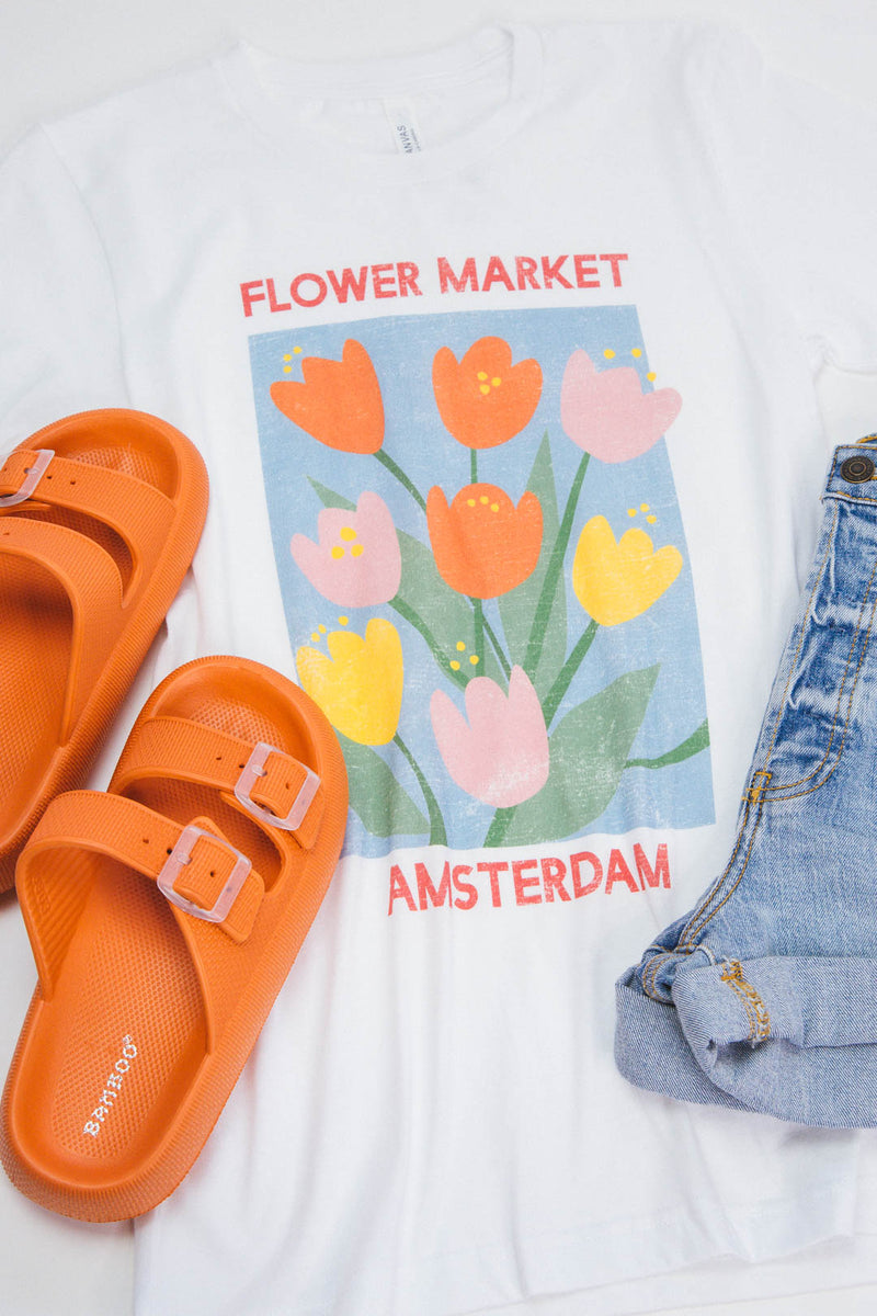 Flower Market Graphic Tee, White