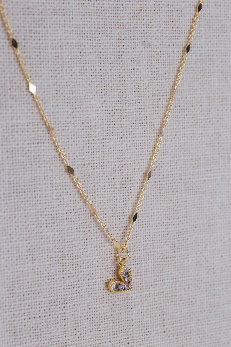 Full Heart Necklace, Gold