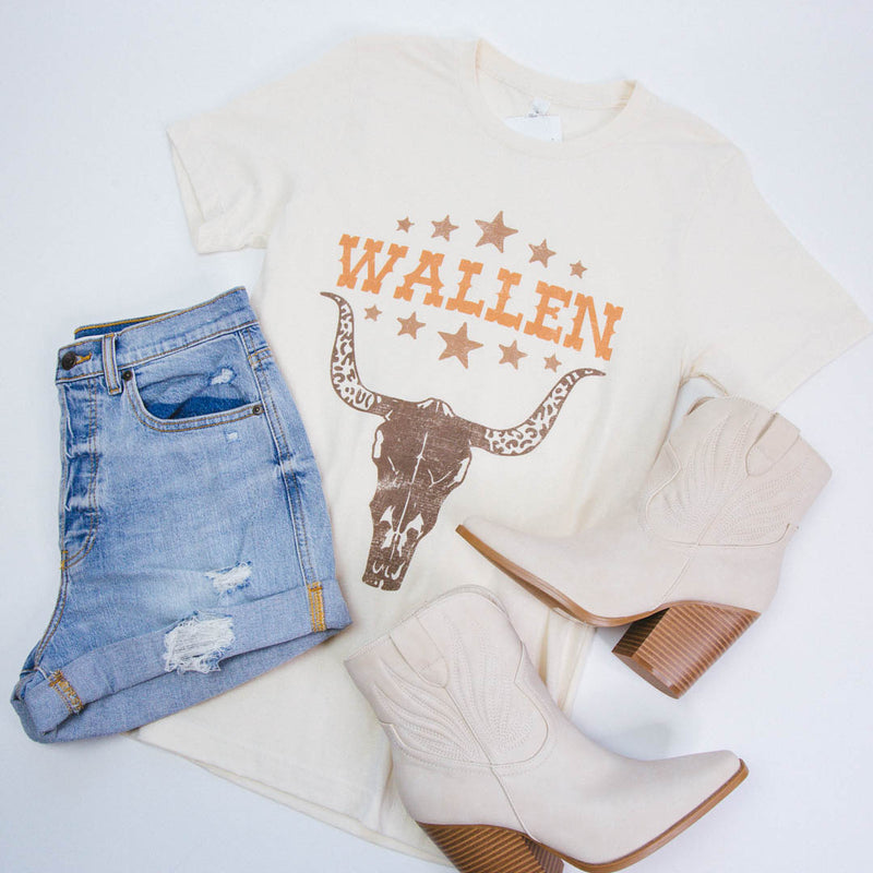 Wallen Longhorn Graphic Tee, Ivory | Extended Sizes