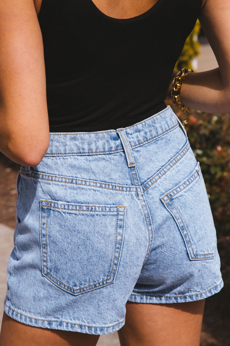 Izzy Denim Skort, Light Wash